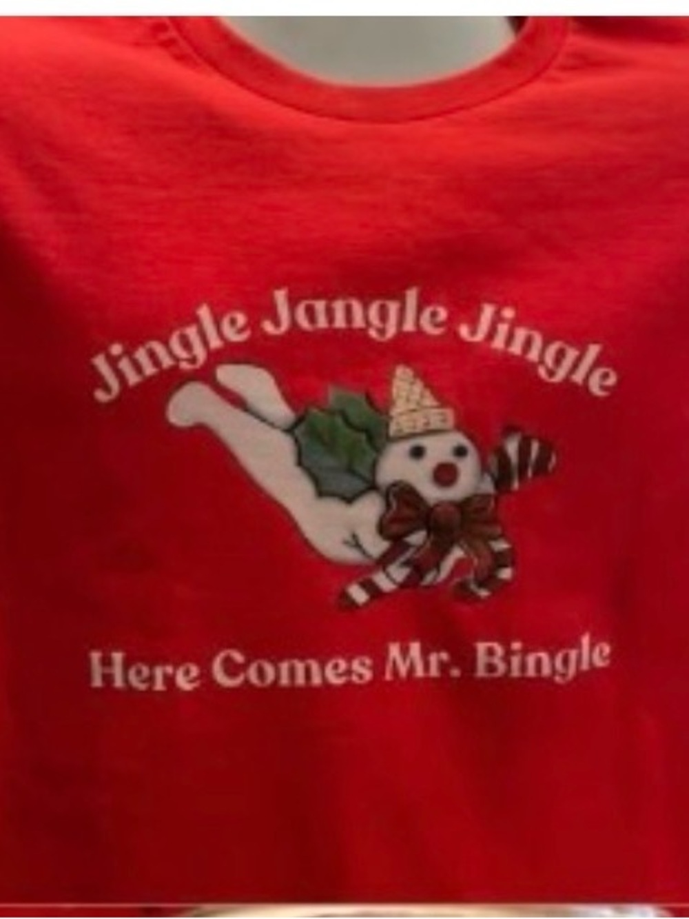 Red 'Jingle Jangle Jingle' Holiday Mr Bingle tshirt
